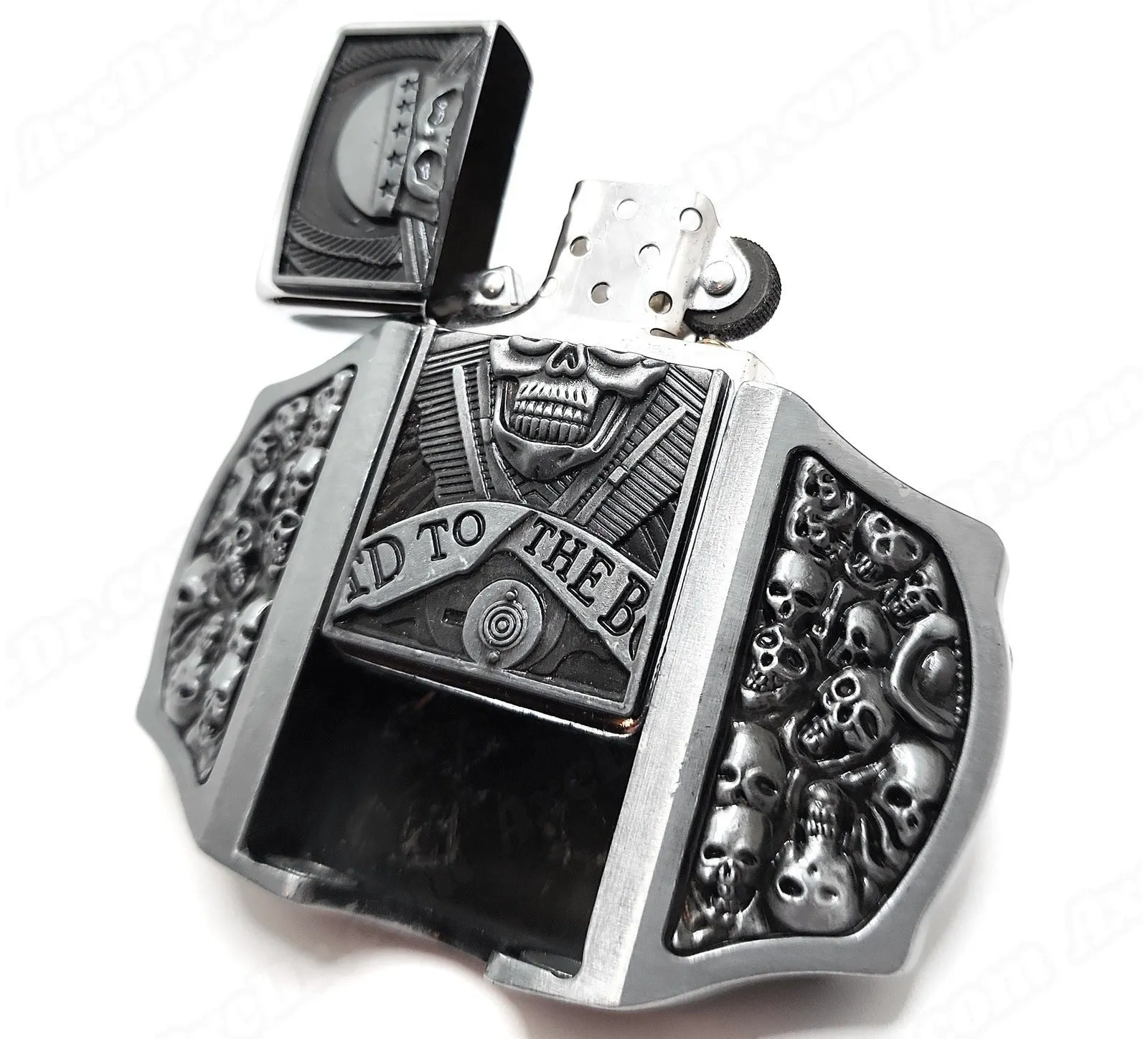 Skulls & Motors Lighter Belt Buckle