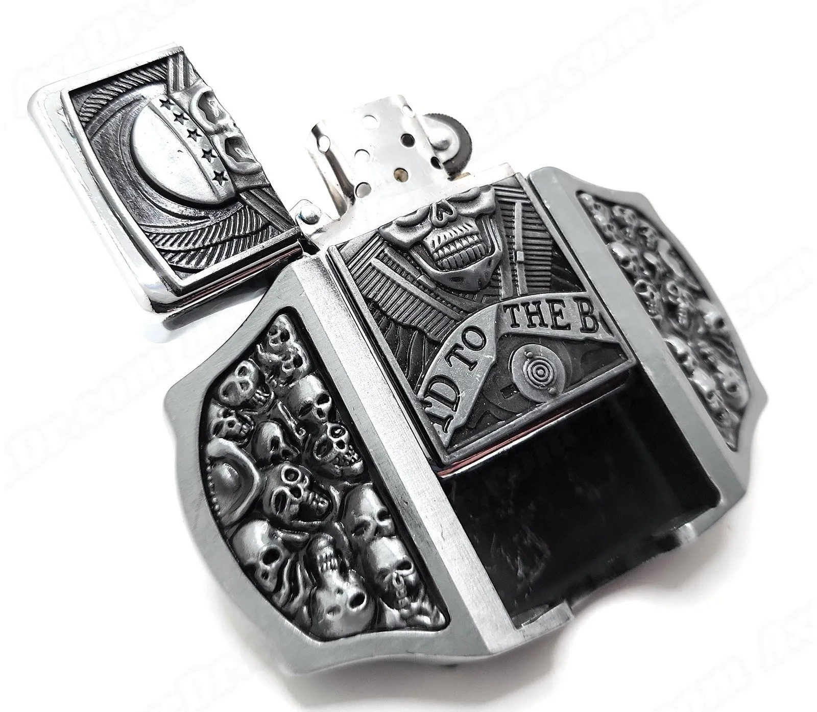 Skulls & Motors Lighter Belt Buckle