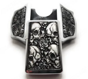 Skulls & Roses Lighter Belt Buckle