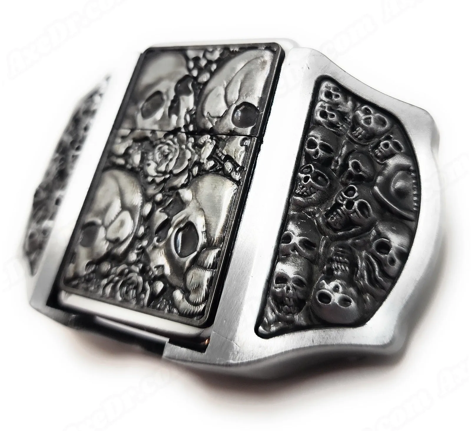 Skulls & Roses Lighter Belt Buckle