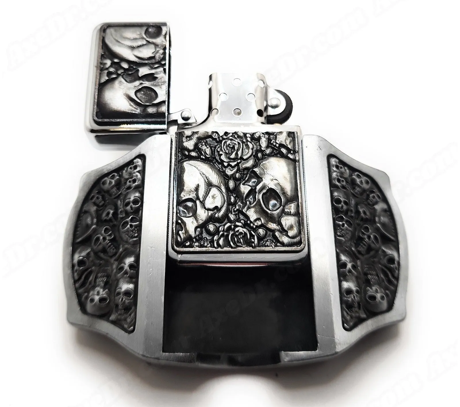 Skulls & Roses Lighter Belt Buckle
