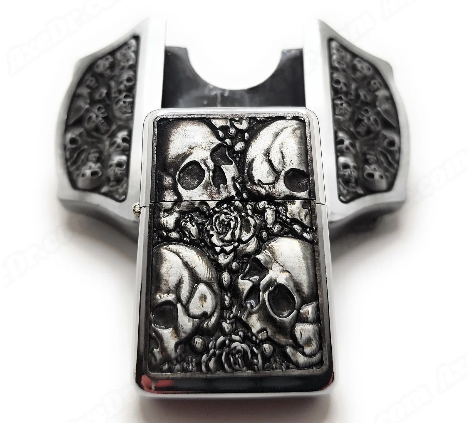Skulls & Roses Lighter Belt Buckle