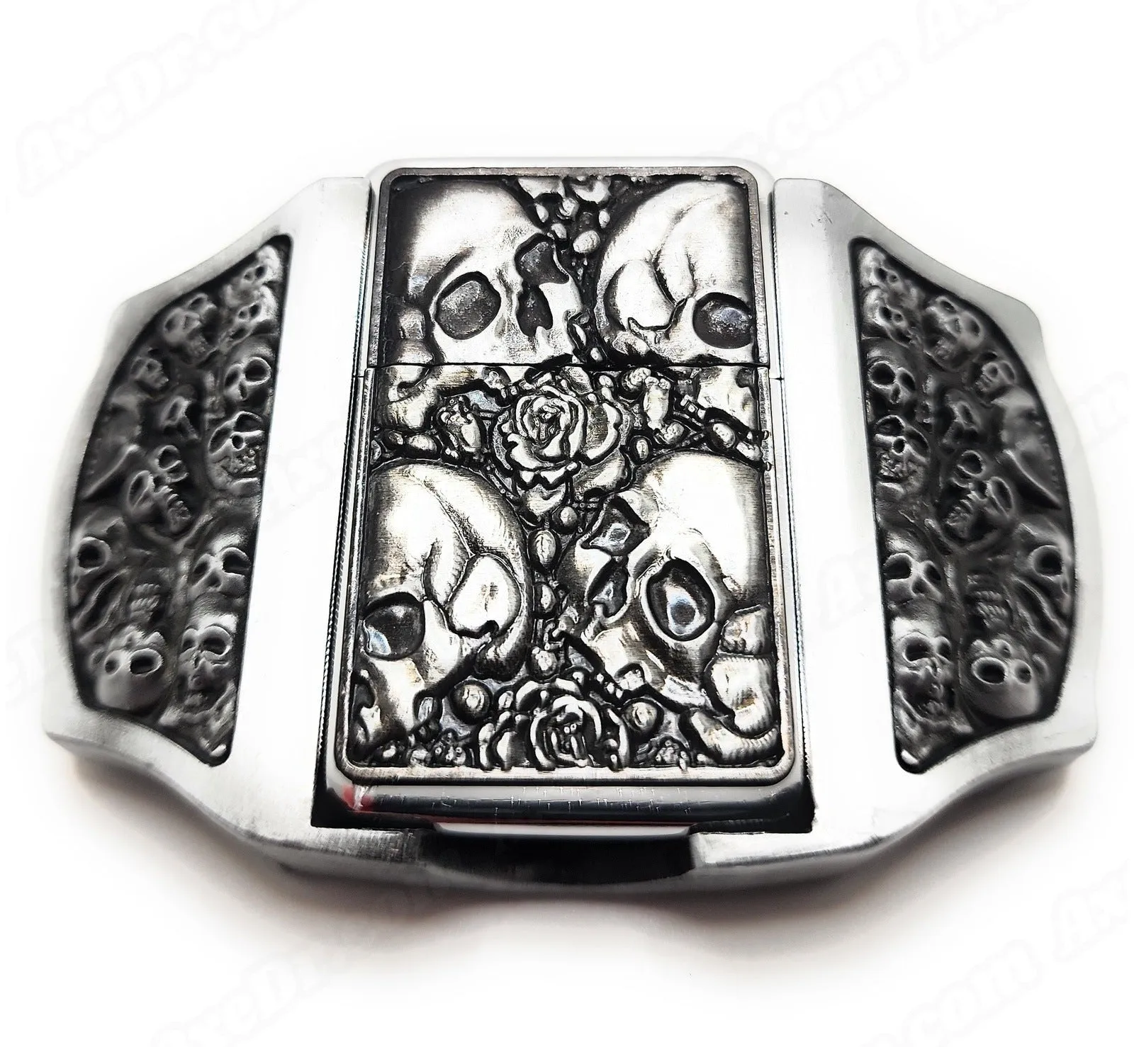Skulls & Roses Lighter Belt Buckle