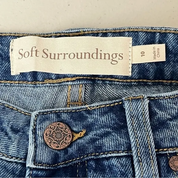 SOFT SURROUNDINGS NWT THE ULTIMATE 5 POCKET STRAIGHT VINTAGE JEANS CHEYANNE WASH
