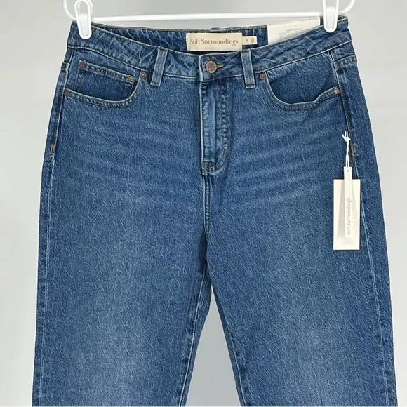 SOFT SURROUNDINGS NWT THE ULTIMATE 5 POCKET STRAIGHT VINTAGE JEANS CHEYANNE WASH