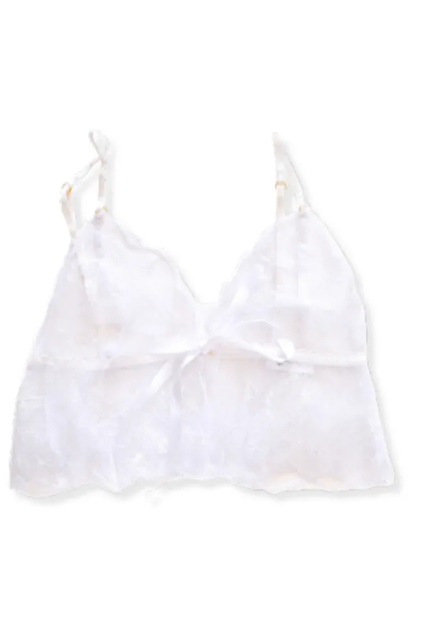 Sophie Frill Bralette - White