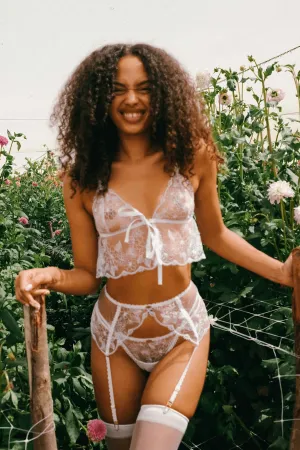 Sophie Frill Bralette - White