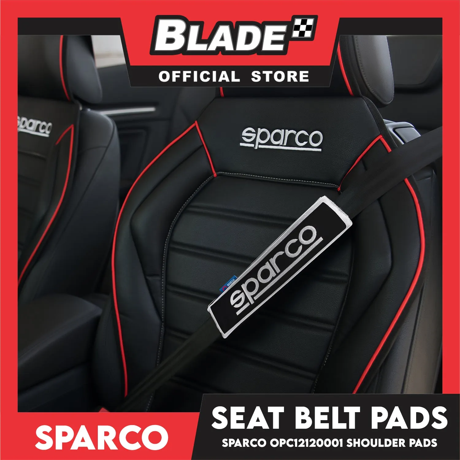 Sparco Seat Belt Pads, Shoulder Pads Set of 2pcs OPC12120001 (Black/Grey)