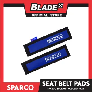 Sparco Seat Belt Pads, Shoulder Pads Set of 2pcs SPC1201 (Black/Blue)
