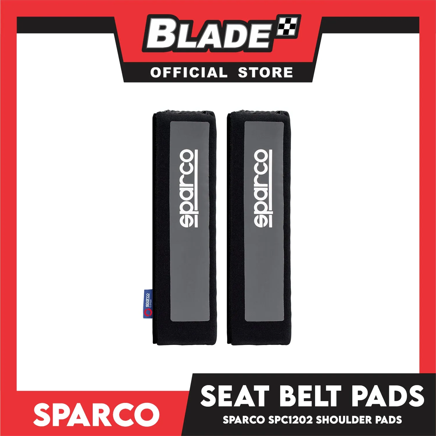 Sparco Seat Belt Pads, Shoulder Pads Set of 2pcs SPC1202 (Black/Grey)
