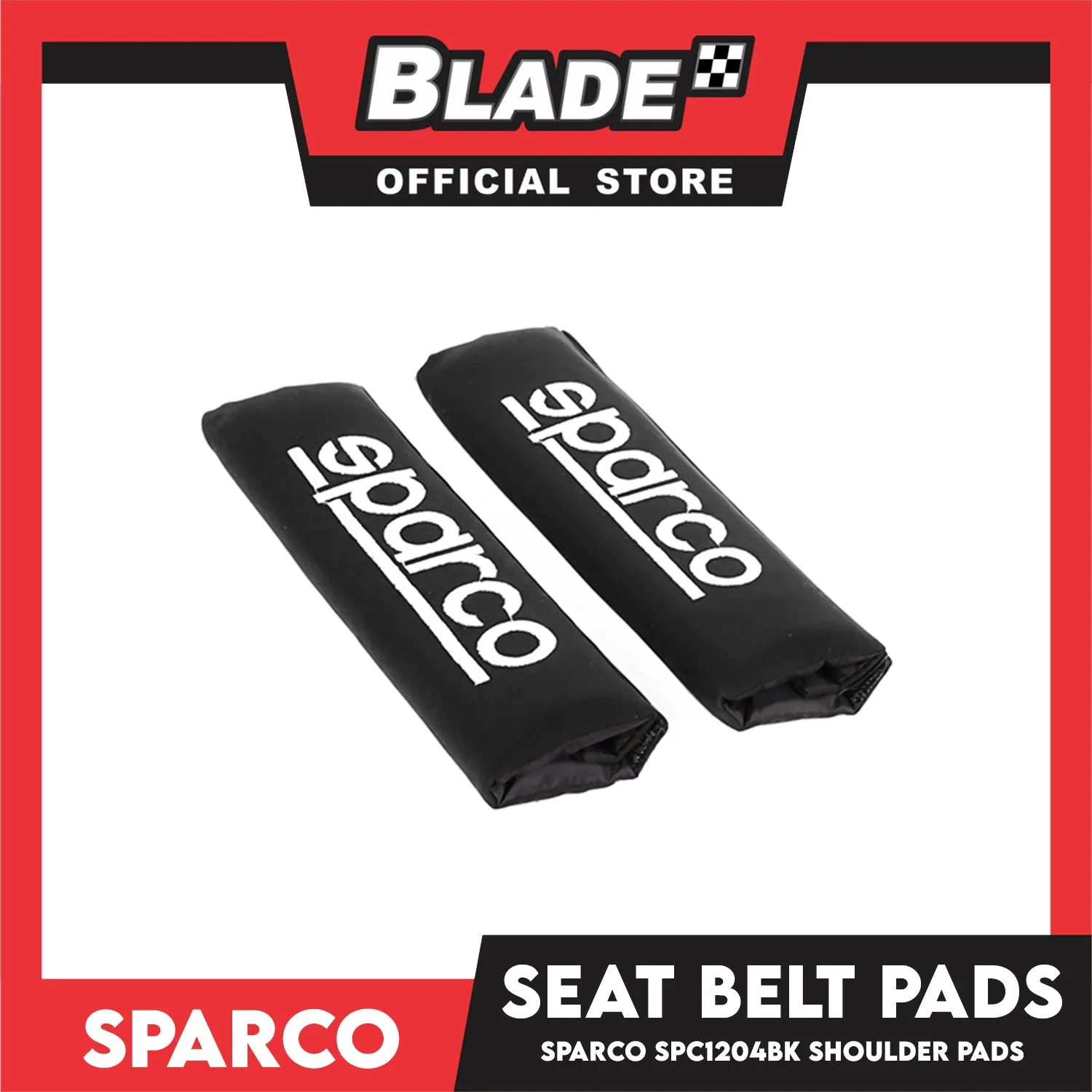 Sparco Seat Belt Pads, Shoulder Pads Set of 2pcs SPC1204BK (Black)
