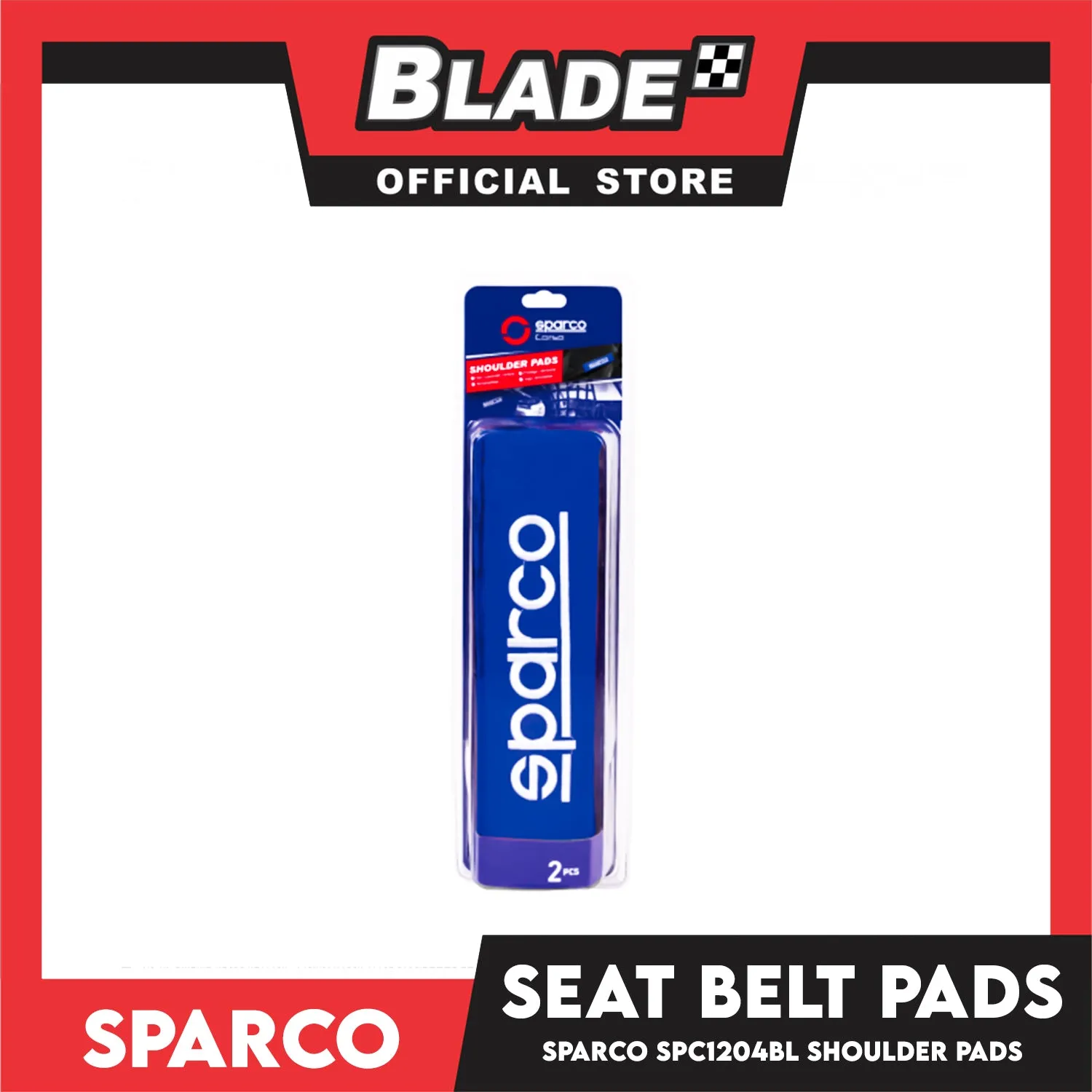 Sparco Seat Belt Pads, Shoulder Pads Set of 2pcs SPC1204BL (Blue)