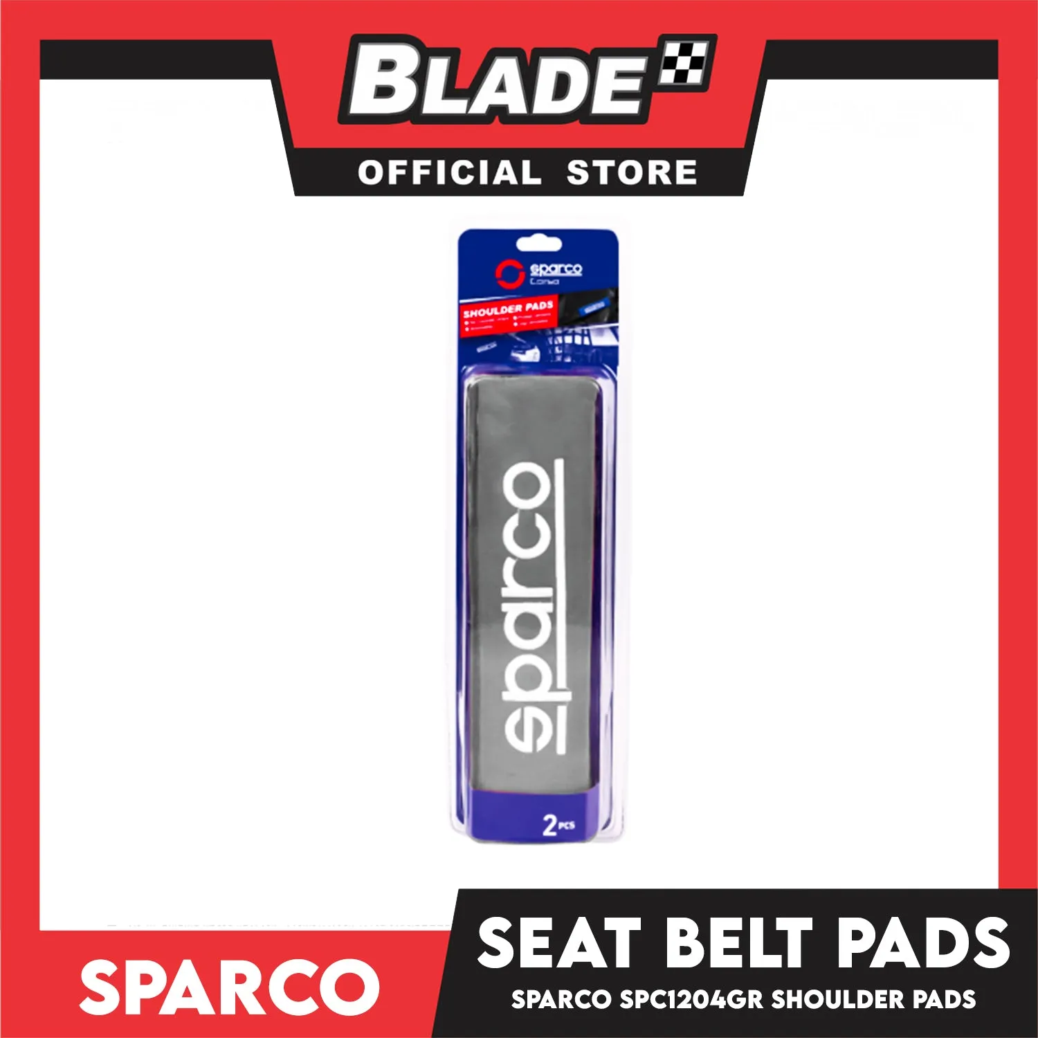 Sparco Seat Belt Pads, Shoulder Pads Set of 2pcs SPC1204GR (Grey)