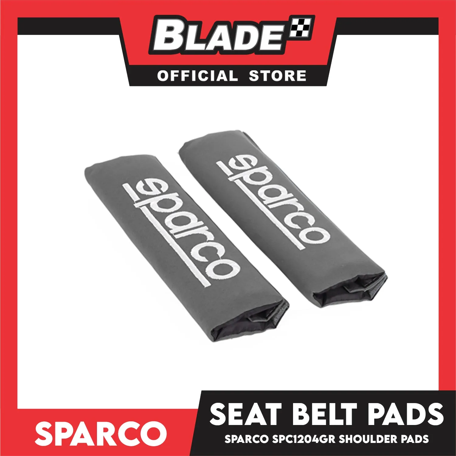Sparco Seat Belt Pads, Shoulder Pads Set of 2pcs SPC1204GR (Grey)