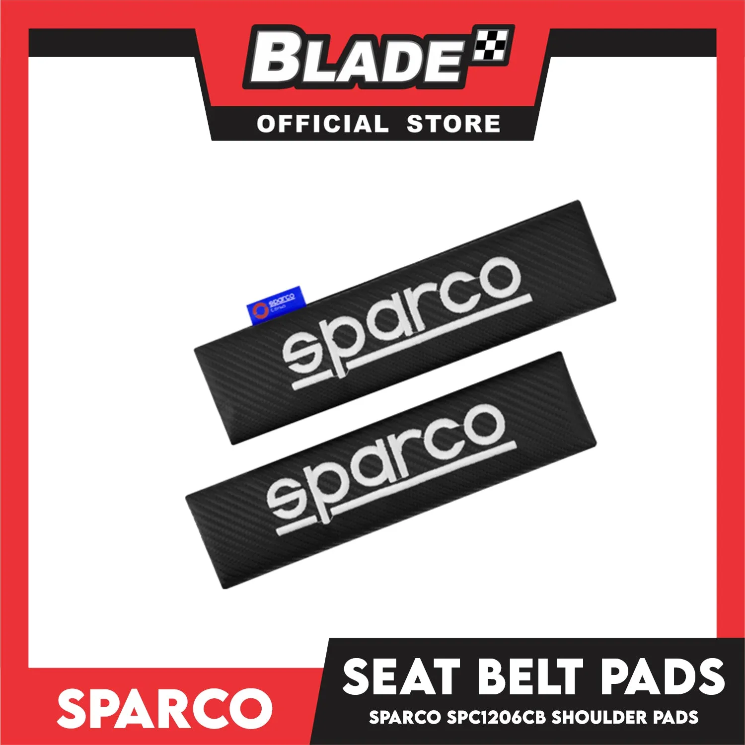Sparco Seat Belt Pads, Shoulder Pads Set of 2pcs SPC1206CB (Carbon)