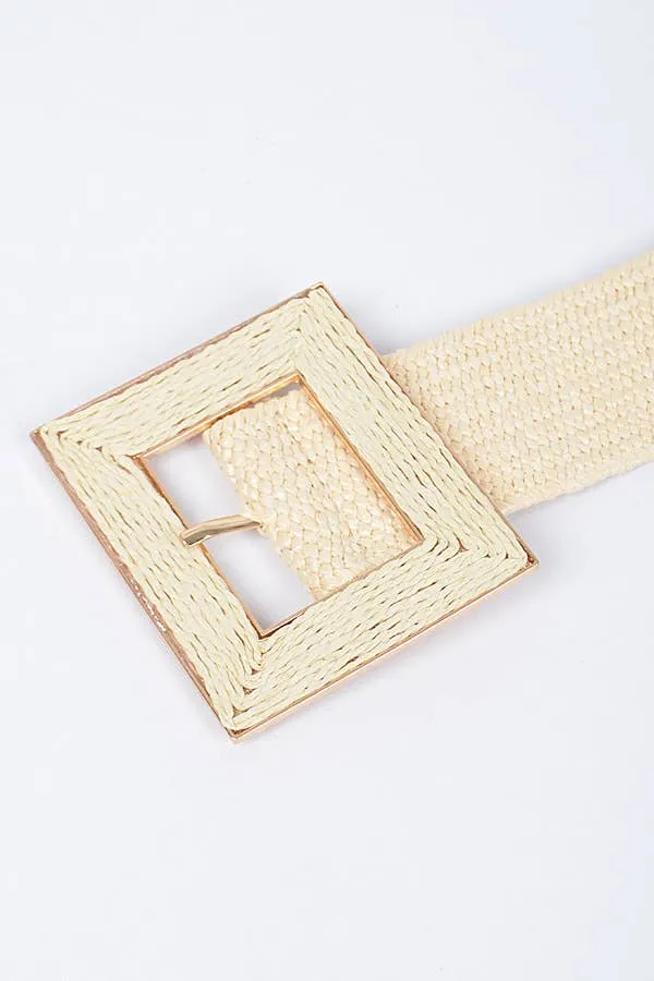 Square Buckle Stretch Belt