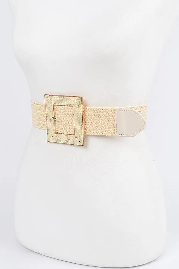 Square Buckle Stretch Belt