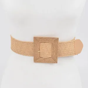 Square Buckle Stretch Belt