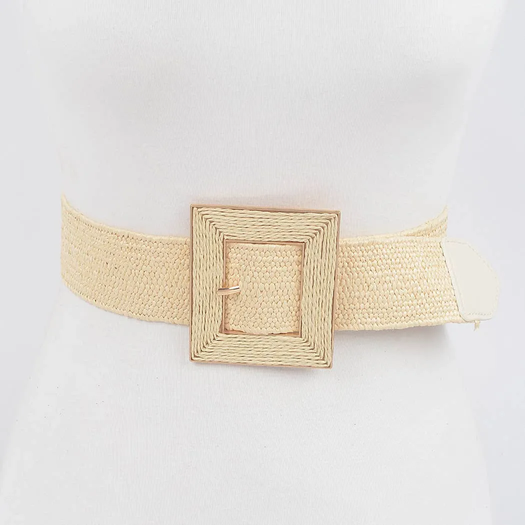 Square Buckle Stretch Belt