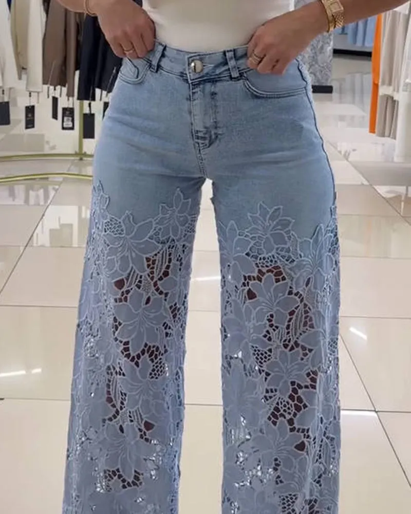 Straight-Leg Jeans With Panelled Cutouts (Pre-Sale)
