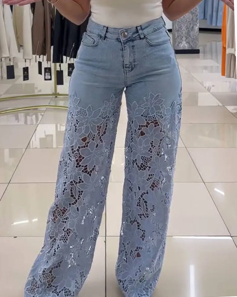 Straight-Leg Jeans With Panelled Cutouts (Pre-Sale)