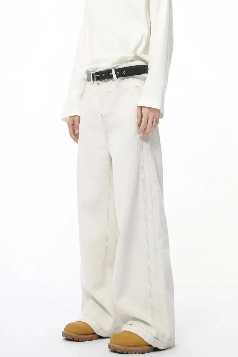 Straight Leg Jeans with Stitch Detail