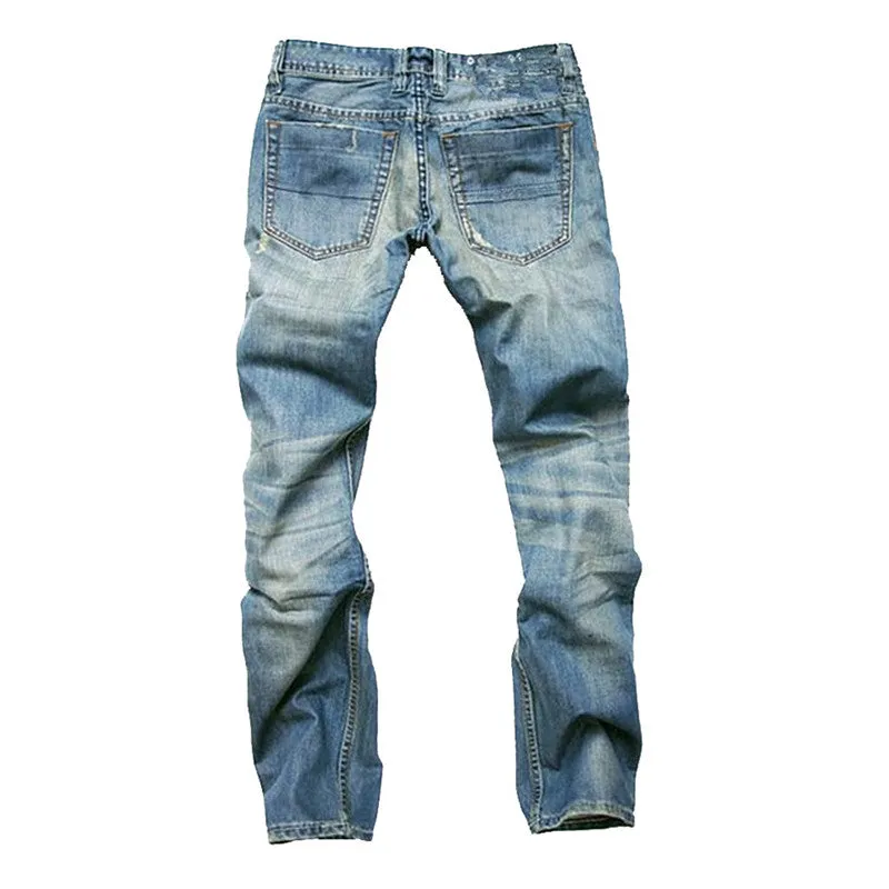 Straight Pants Men's Urban Ripped Jeans Washed Fashion Jeans