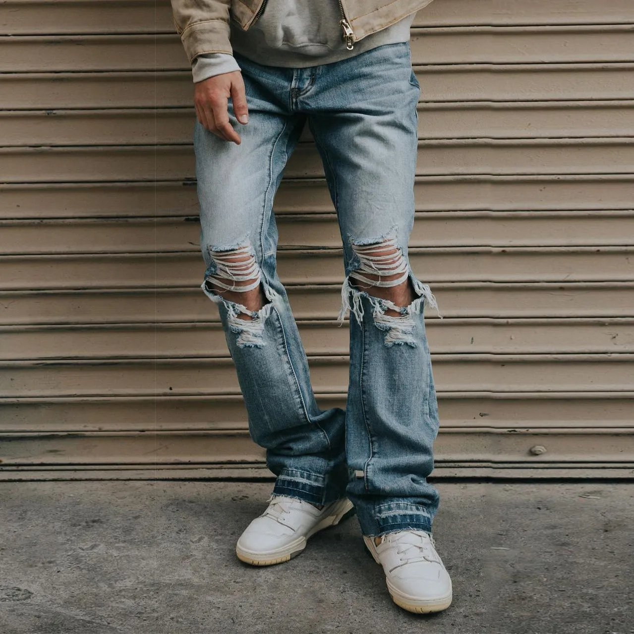 Street Wash Ripped Casual Jeans