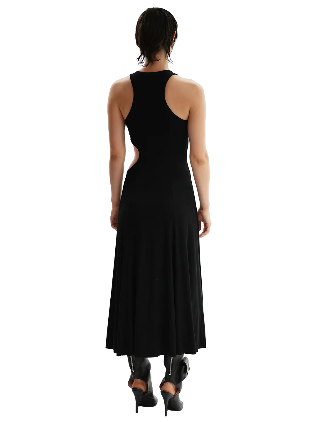 Stretch Cut Out Cotton Midi Dress