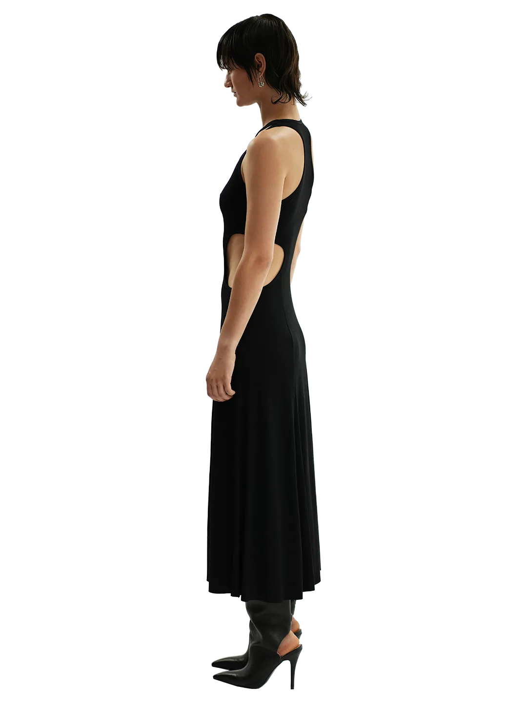 Stretch Cut Out Cotton Midi Dress