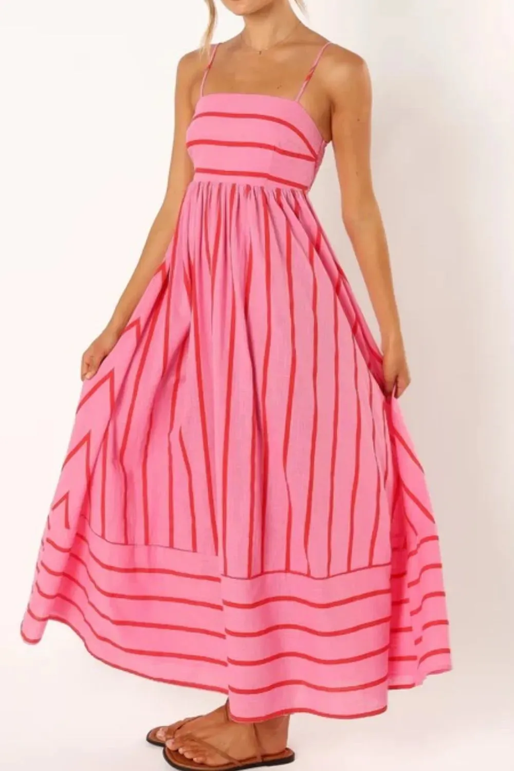Striped Square Neck Cami Dress