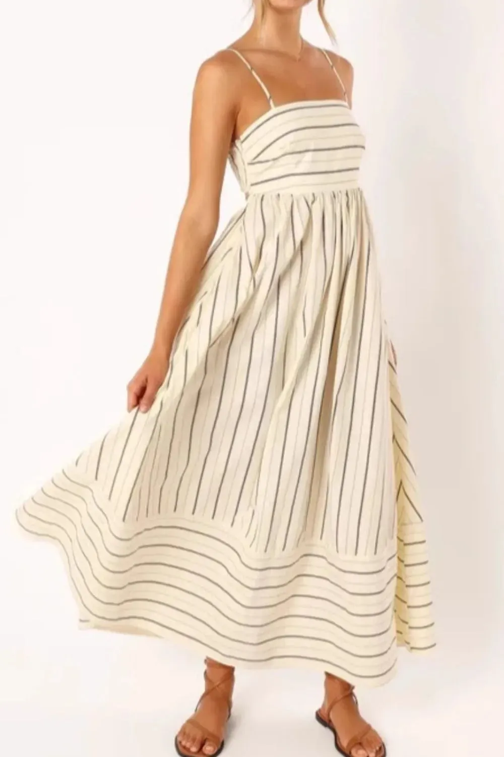 Striped Square Neck Cami Dress