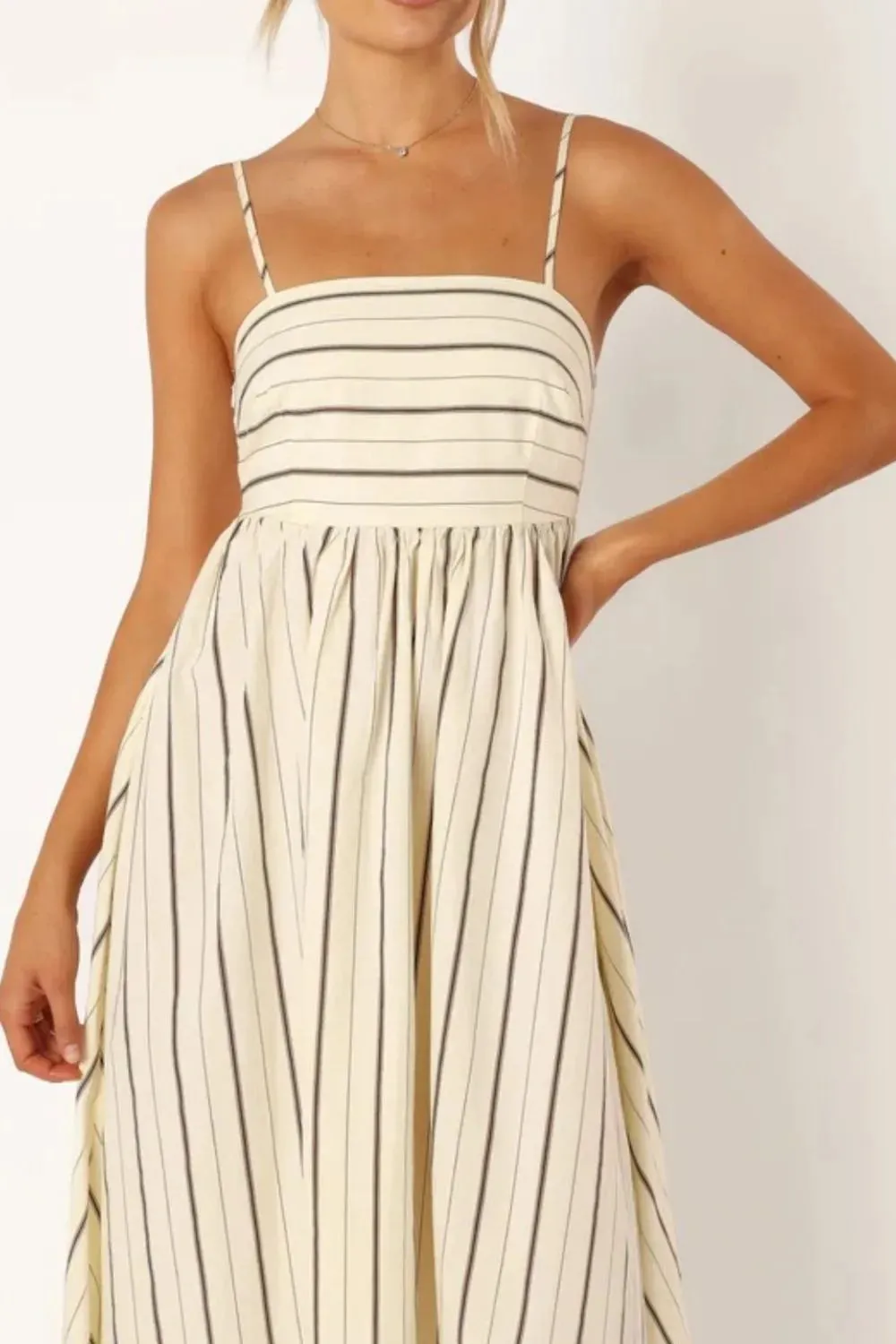 Striped Square Neck Cami Dress