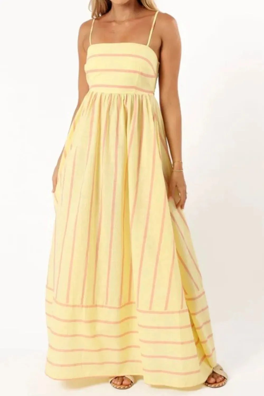 Striped Square Neck Cami Dress