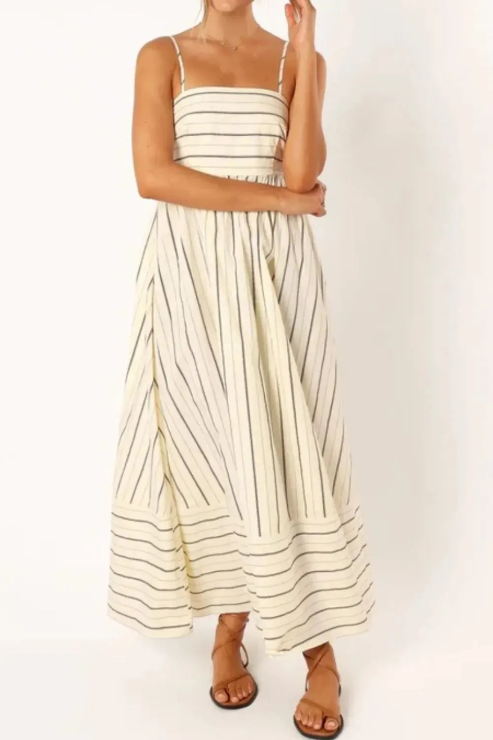Striped Square Neck Cami Dress