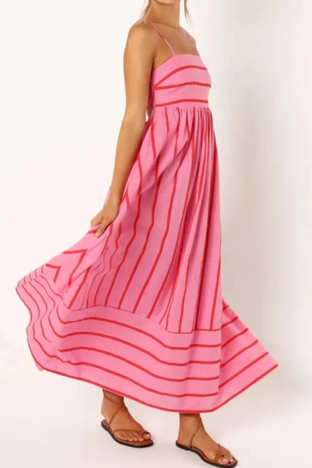 Striped Square Neck Cami Dress