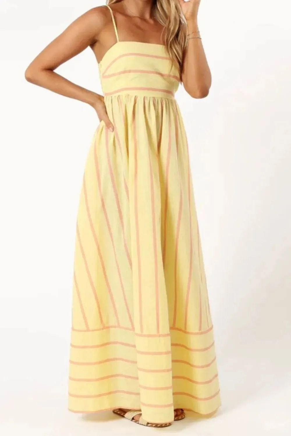 Striped Square Neck Cami Dress