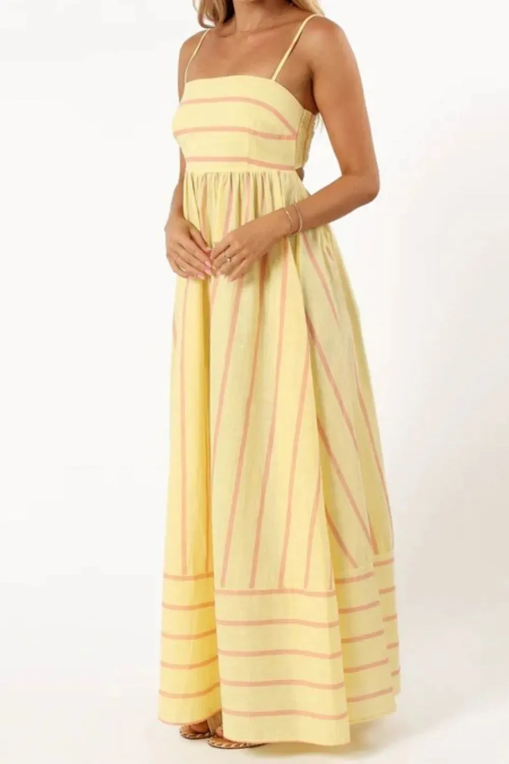 Striped Square Neck Cami Dress