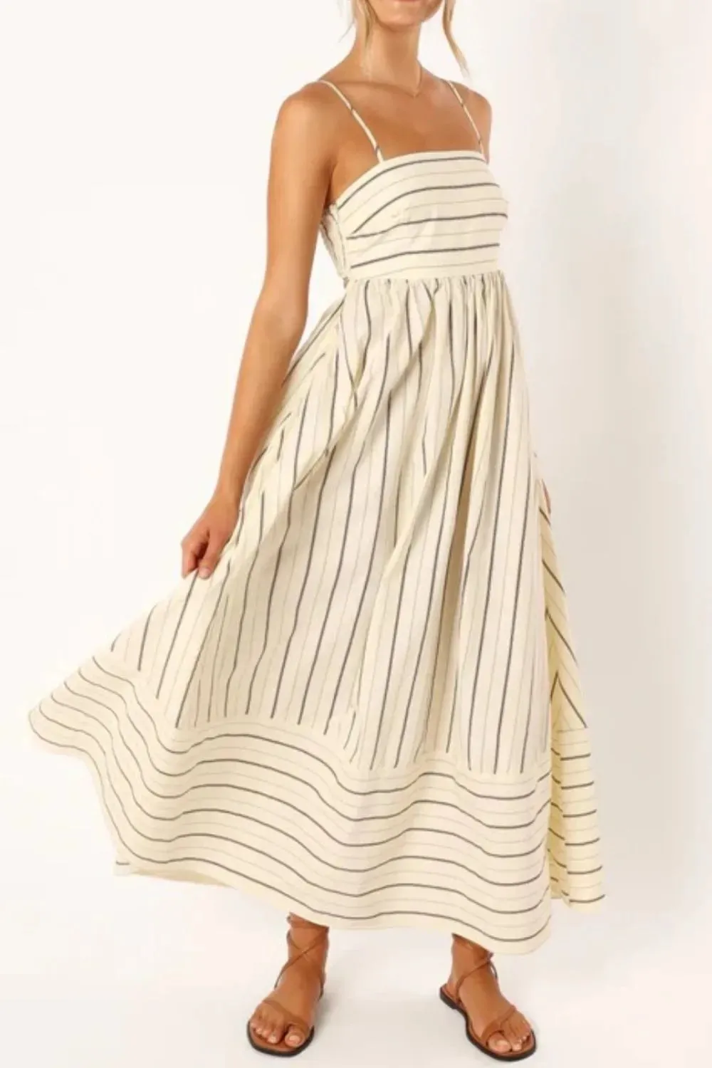 Striped Square Neck Cami Dress
