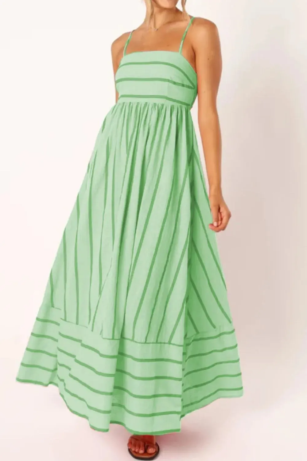 Striped Square Neck Cami Dress