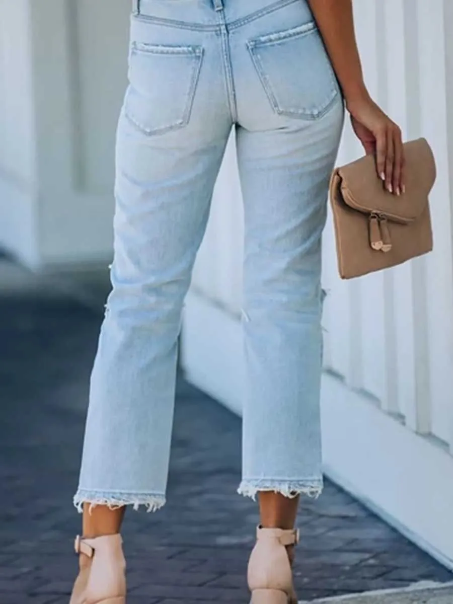 Stunncal Non-stretch Ripped Washed Jeans