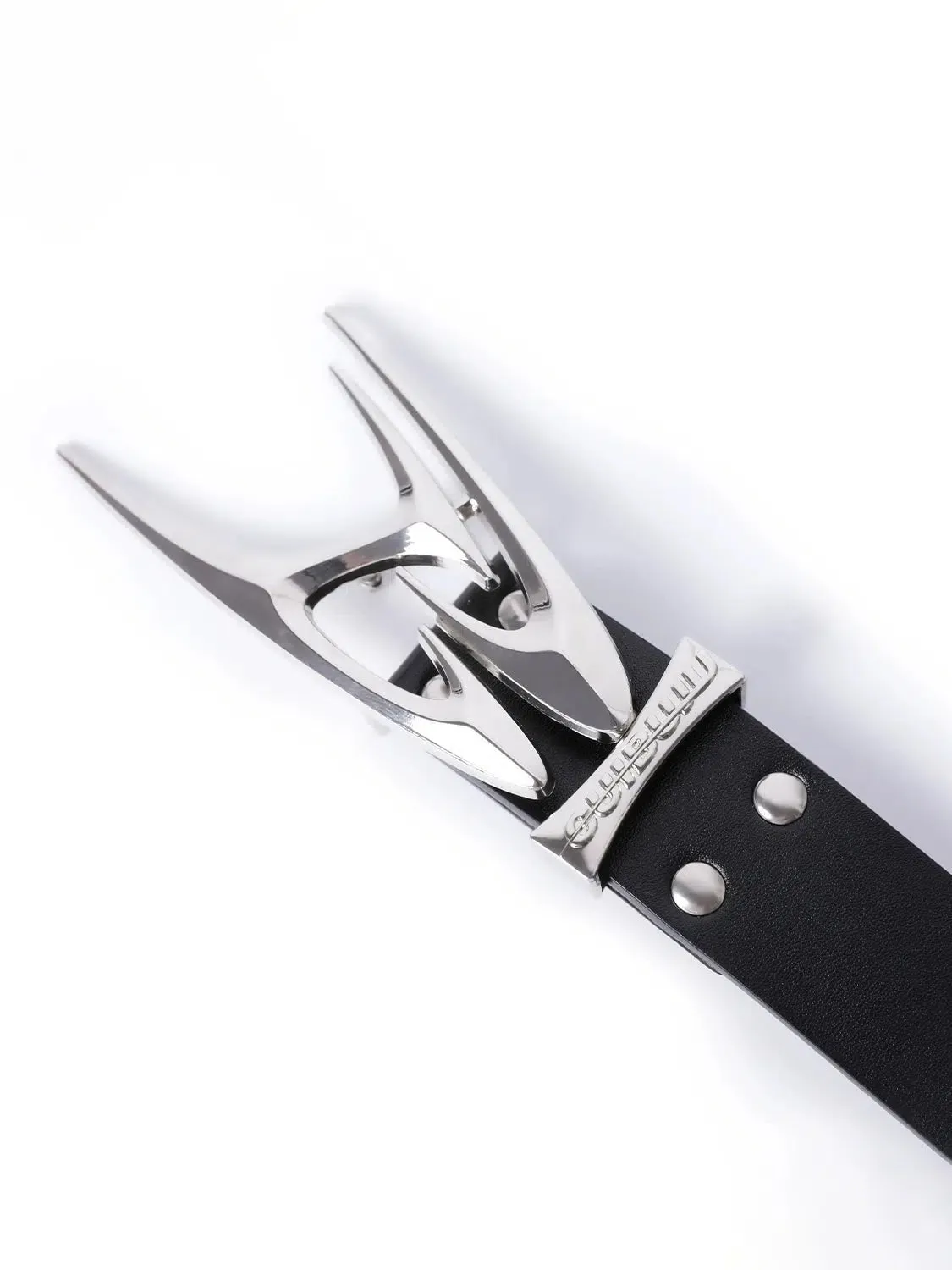 Stylish Leather Belt with Unique Metal Buckle
