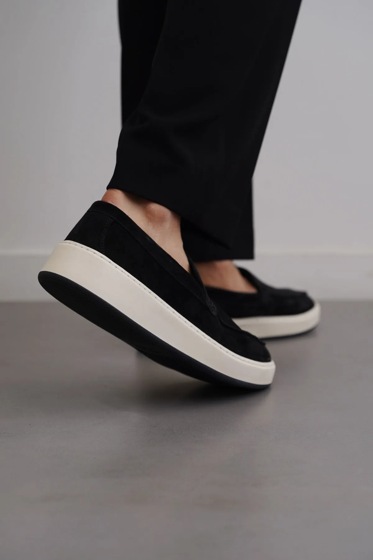 SUEDE LEATHER SLIP ON LOAFERS