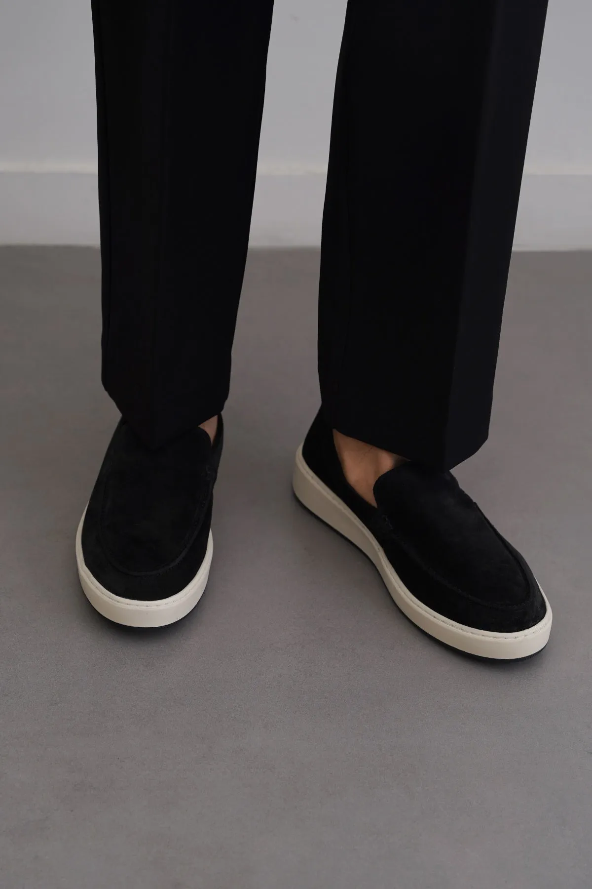 SUEDE LEATHER SLIP ON LOAFERS