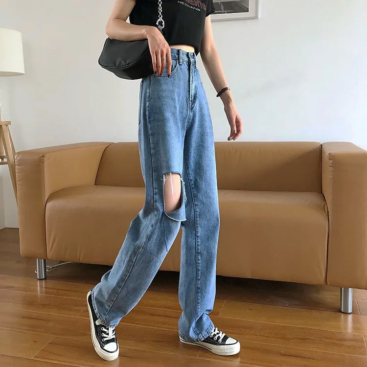 Summer High Waist Ripped Jeans