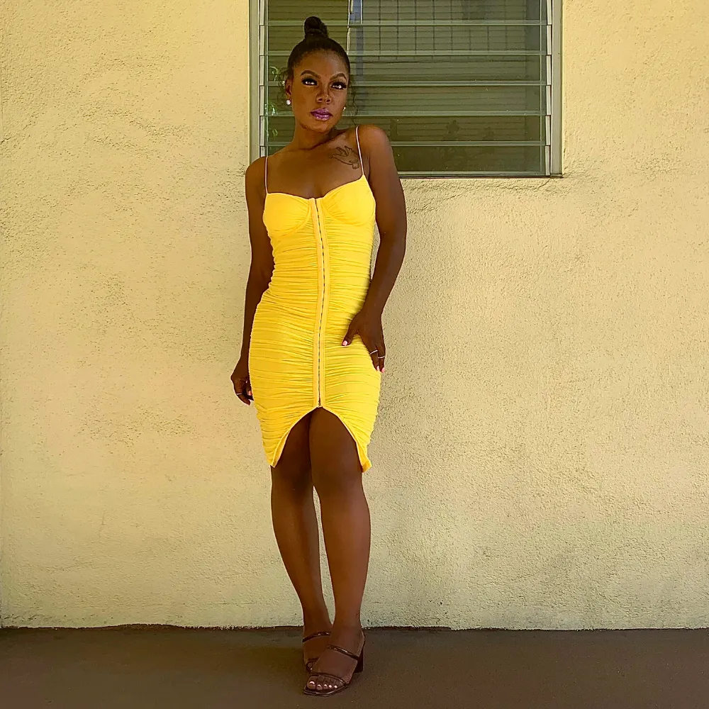 Sunflower Ruched Dress