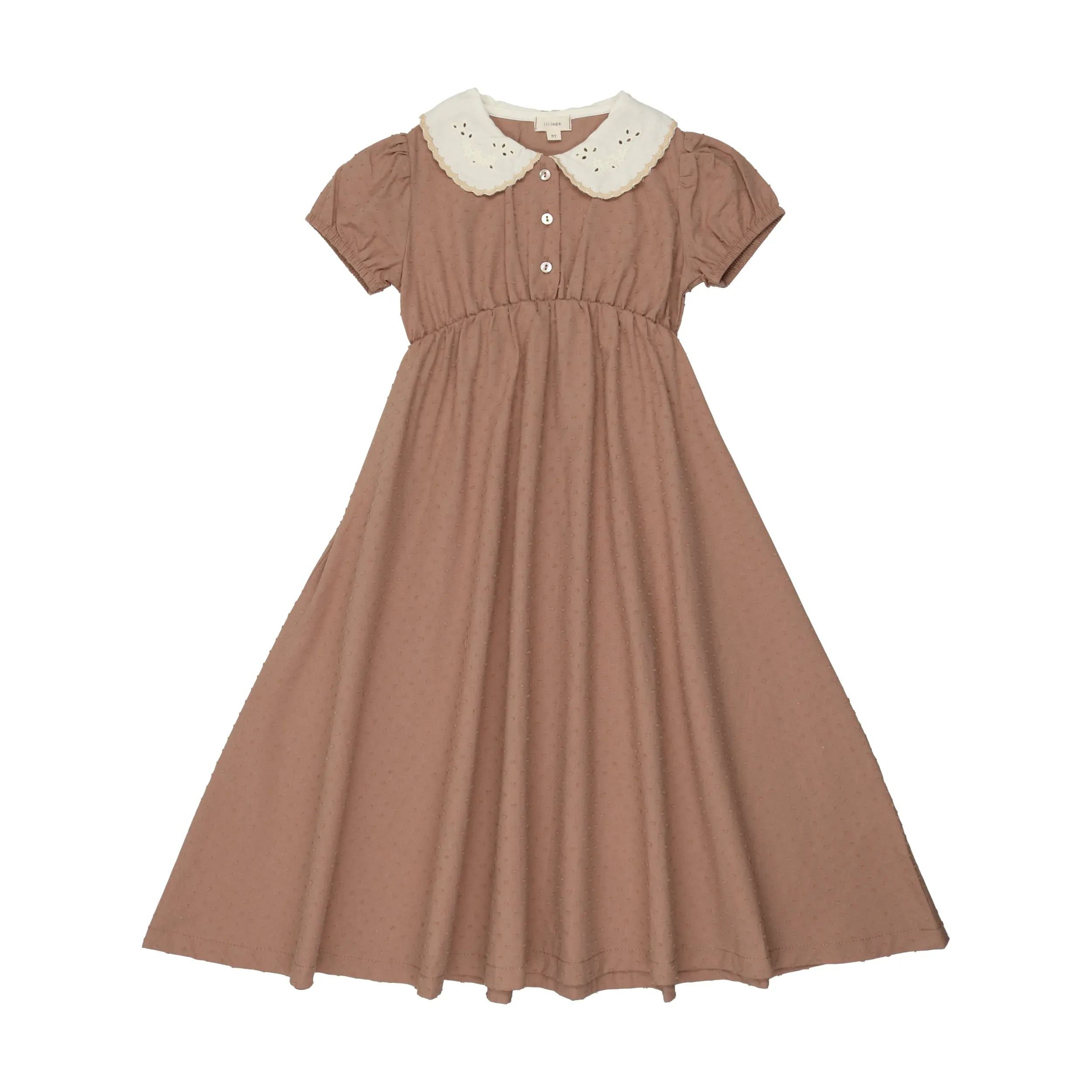 SWISS DOT MAXI DRESS SHORT SLEEVE
