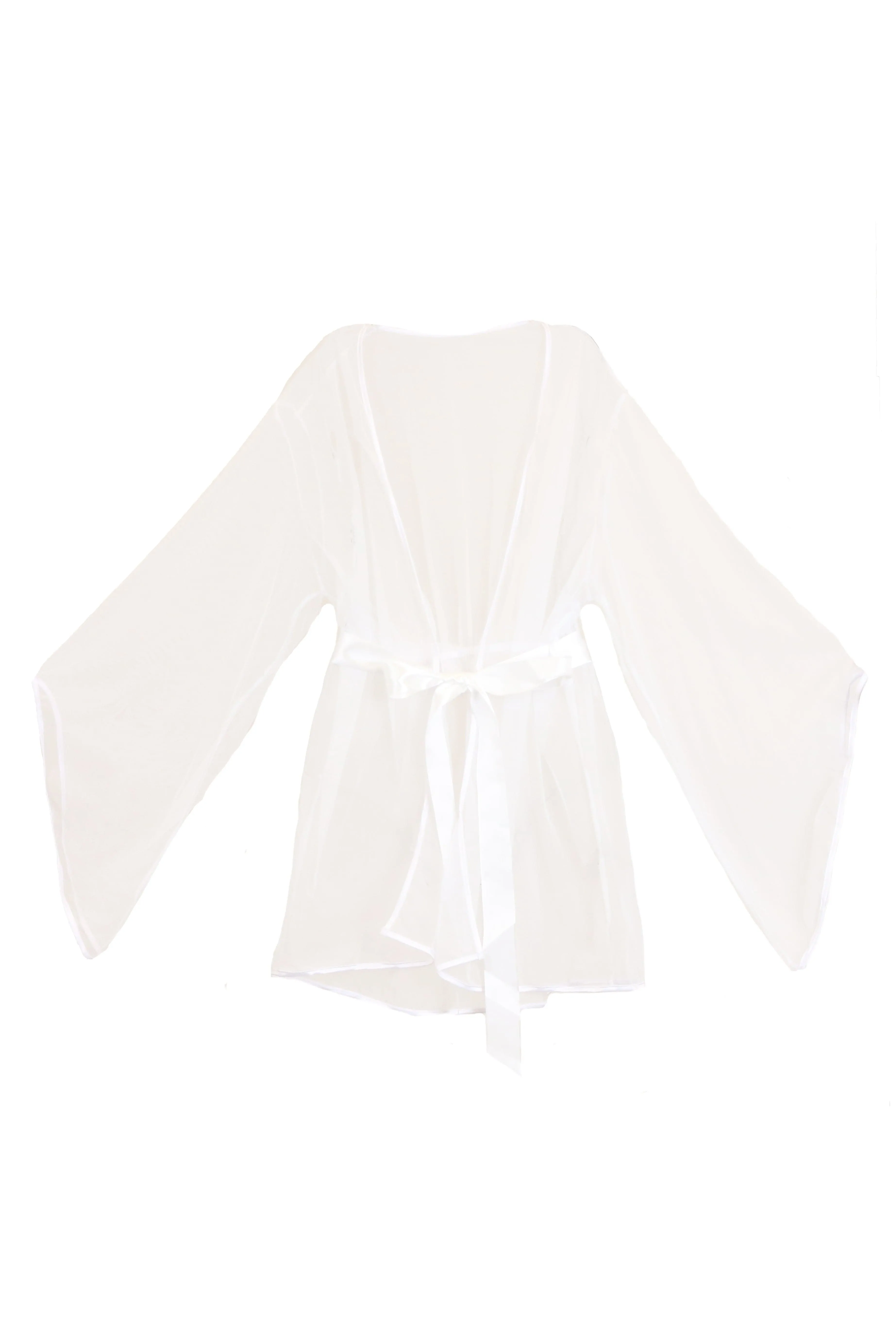 Sydney Sheer Shortie Robe - White