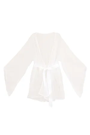 Sydney Sheer Shortie Robe - White