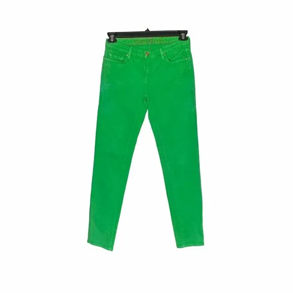 Sz 27 Women's KATE SPADE NY Perry Straight Skinny Play Hooky Lime Green Jeans